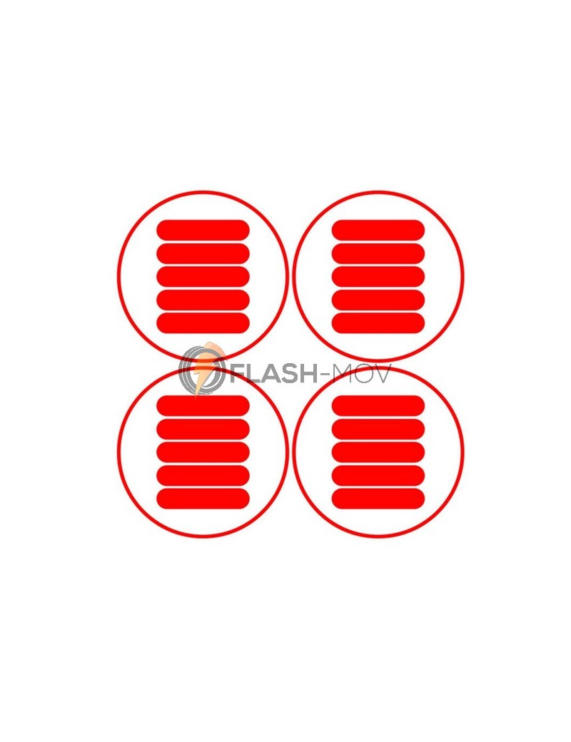Set 24 Adesivi Riflettenti Auto – PVC Rosso, 3 Formati Diversi, Alta Visibilità Notturna 180°